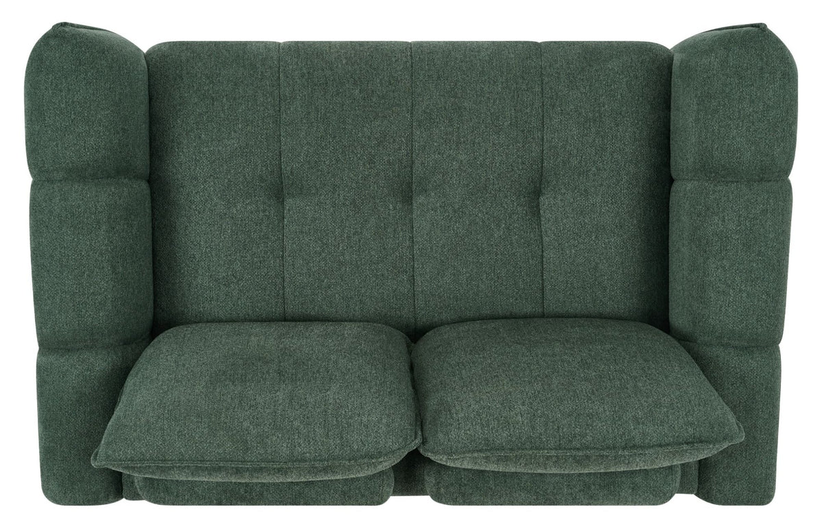 Mint green fabric 2-seater sofa with cushion back and nickel legs by Bentley Designs, showcasing a modern, comfortable seating option.