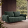 Mint green fabric 3 seater sofa with cushion back and nickel legs by Bentley Designs.