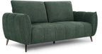 Mint green fabric 3 seater sofa with cushion back and nickel legs by Bentley Designs.