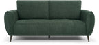 Mint green fabric 3 seater sofa with cushion back and nickel legs by Bentley Designs.