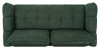 Mint green fabric 3-seater sofa with cushion back and nickel legs by Bentley Designs, showcasing the comfortable seating and stylish details.