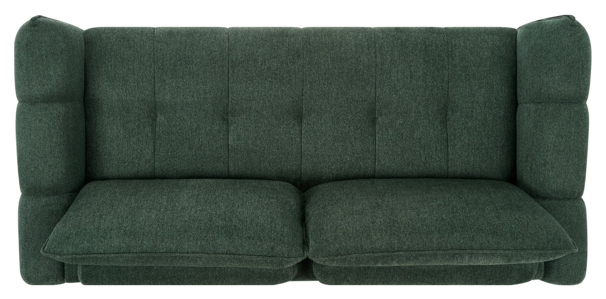 Mint green fabric 3-seater sofa with cushion back and nickel legs by Bentley Designs, showcasing the comfortable seating and stylish details.