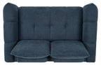 Teal fabric 2-seater sofa with cushion back and nickel legs by Bentley Designs, showcasing its stylish and comfortable design.