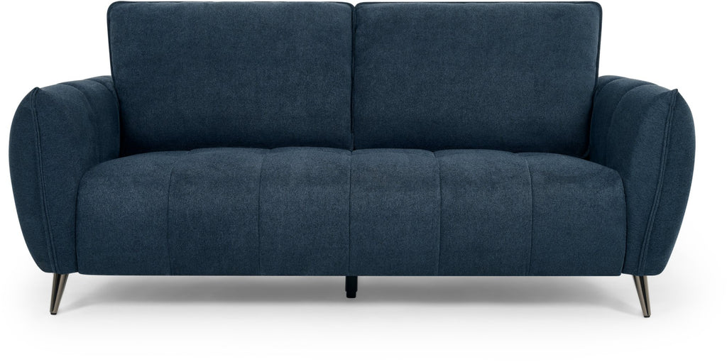 Teal fabric 3-seater sofa with cushion back and nickel legs by Bentley Designs, showcasing its comfortable and modern design.