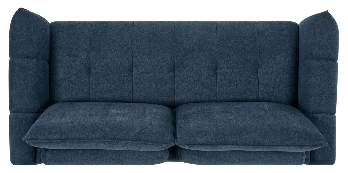 Teal fabric 3 seater sofa with cushion back and nickel legs by Bentley Designs, showcasing comfortable seating and modern style.