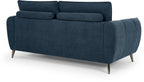 Teal fabric 3-seater sofa with cushion back and nickel legs by Bentley Designs, showing a stylish living room setup.