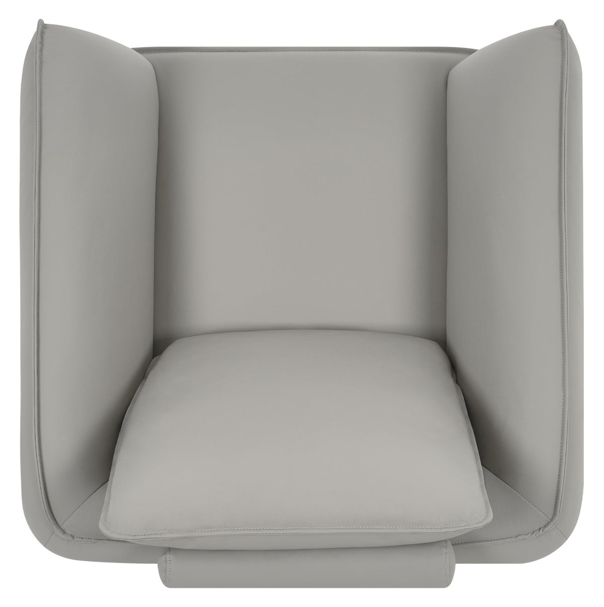 Light Grey Leather Cushion Back Armchair Nickel Legs