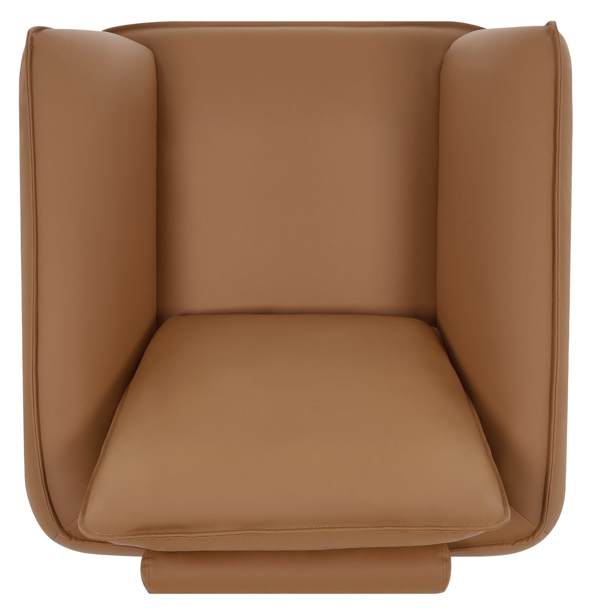 Tan Leather Cushion Back Armchair Nickel Legs