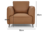Tan Leather Cushion Back Armchair Nickel Legs