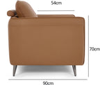 Tan Leather Cushion Back Armchair Nickel Legs