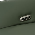 Green leather upholstered electric recliner armchair by Bentley Designs, featuring plush cushioning and a modern lounge chair design.