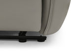 Light Grey Leather Upholstered Electric Recliner Armchair