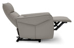 Light Grey Leather Upholstered Electric Recliner Armchair