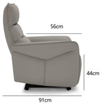 Light Grey Leather Upholstered Electric Recliner Armchair