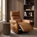Tan Leather Upholstered Electric Recliner Armchair