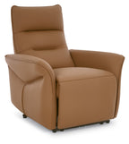 Tan Leather Upholstered Electric Recliner Armchair