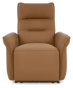 Tan Leather Upholstered Electric Recliner Armchair