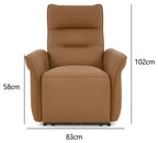 Tan Leather Upholstered Electric Recliner Armchair