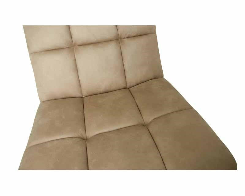 Modern Beige Moleskin Swivel Accent Chair with Dark Grey Steel Base - Home Furniture Interiors