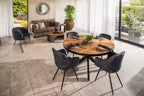 Modern Charcoal Velvet Dining and Occasional Chair with Black Steel Legs - Home Furniture Interiors