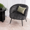 Contemporary Charcoal Velvet Occasional Chair with Curved Backrest