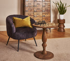 Contemporary Charcoal Velvet Occasional Chair with Curved Backrest - Home Furniture Interiors