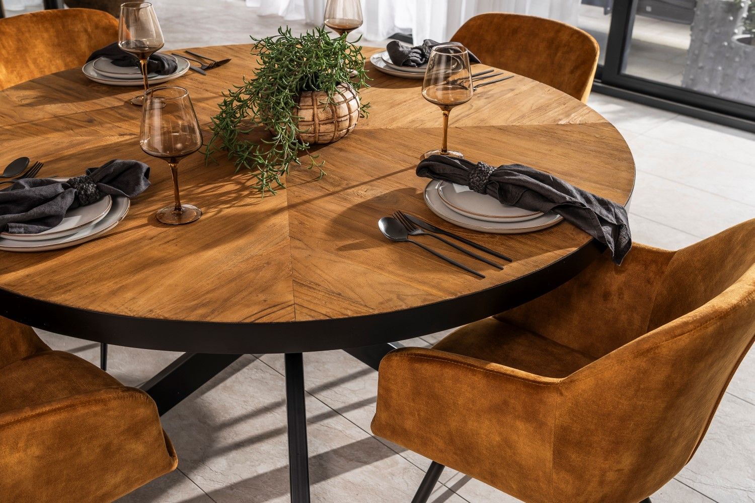 Modern Gold Velvet Dining and Occasional Chair with Black Steel Legs - Home Furniture Interiors