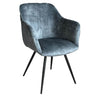 Modern Green Velvet Dining and Occasional Chair with Black Steel Legs
