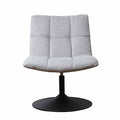 Modern Grey Chenille Swivel Accent Chair with Dark Grey Steel Base