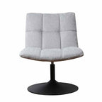 Modern Grey Chenille Swivel Accent Chair with Dark Grey Steel Base