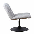 Modern Grey Chenille Swivel Accent Chair with Dark Grey Steel Base - Home Furniture Interiors