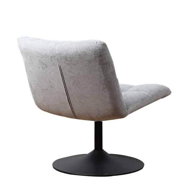 Modern Grey Chenille Swivel Accent Chair with Dark Grey Steel Base - Home Furniture Interiors