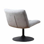 Modern Grey Chenille Swivel Accent Chair with Dark Grey Steel Base - Home Furniture Interiors