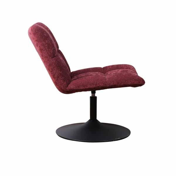 Modern Red Chenille Swivel Accent Chair with Dark Grey Steel Base - Home Furniture Interiors