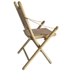 Natural Wood and Leather Folding Campaign Chair with Arm Supports - Home Furniture Interiors
