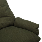 Green Plush Cushioning Twill Easy Armchair with Black Swivel Base - Home Furniture Interiors