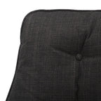 Grey Plush Cushioning Twill Easy Armchair with Black Swivel Base - Home Furniture Interiors
