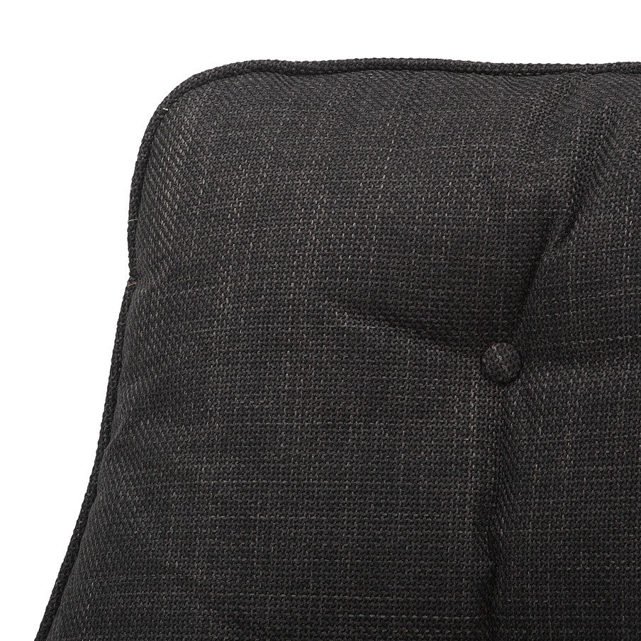 Grey Plush Cushioning Twill Easy Armchair with Black Swivel Base - Home Furniture Interiors
