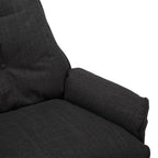Grey Plush Cushioning Twill Easy Armchair with Black Swivel Base - Home Furniture Interiors