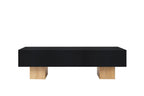 Dark Steel Polymer Concrete Bench with Mindi Wood Base - Home Furniture Interiors