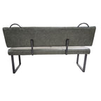 Dark Green Vegan Leather Dining Bench with Padded Backrest - Home Furniture Interiors
