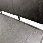 Dark Green Vegan Leather Dining Bench with Padded Backrest - Home Furniture Interiors