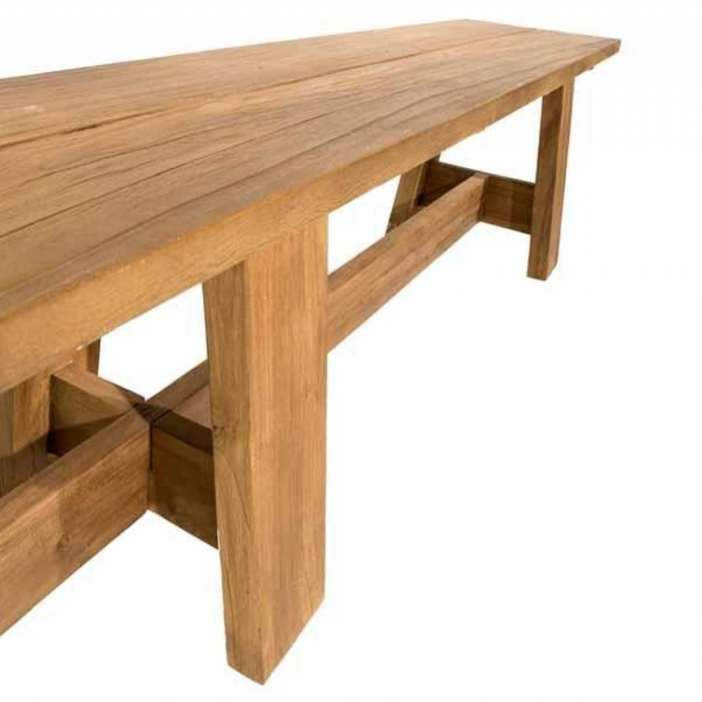 Natural Teak Extra Large Indoor and Outdoor Bench 260cm - Home Furniture Interiors