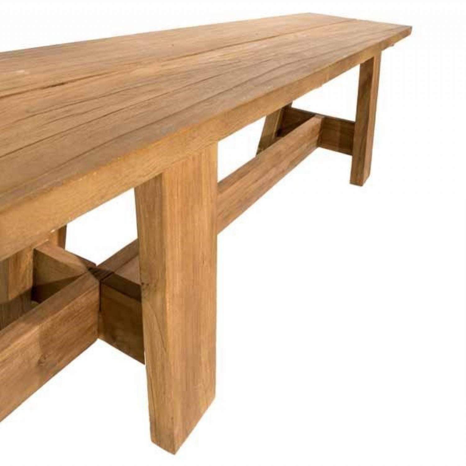 Natural Teak Extra Large Indoor and Outdoor Bench 260cm - Home Furniture Interiors