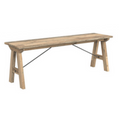 Traditional Style Solid Natural Pine Rectangular Dining Bench