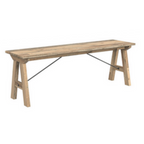 Traditional Style Solid Natural Pine Rectangular Dining Bench