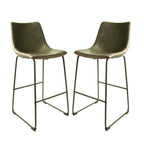Modern Grey PU Leather Scoop Back Bar Stool with Black Steel Base - Home Furniture Interiors