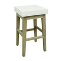 Modern Square Natural and White Polymer Concrete Seat Counter Stool