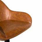 Contemporary Tan PU Leather Gas Lift Swivel Barstool with Steel Base - Home Furniture Interiors