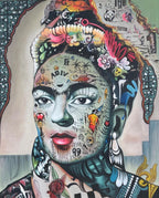 Mira Right Faced Canvas Wall Art with Acrylic Detailing